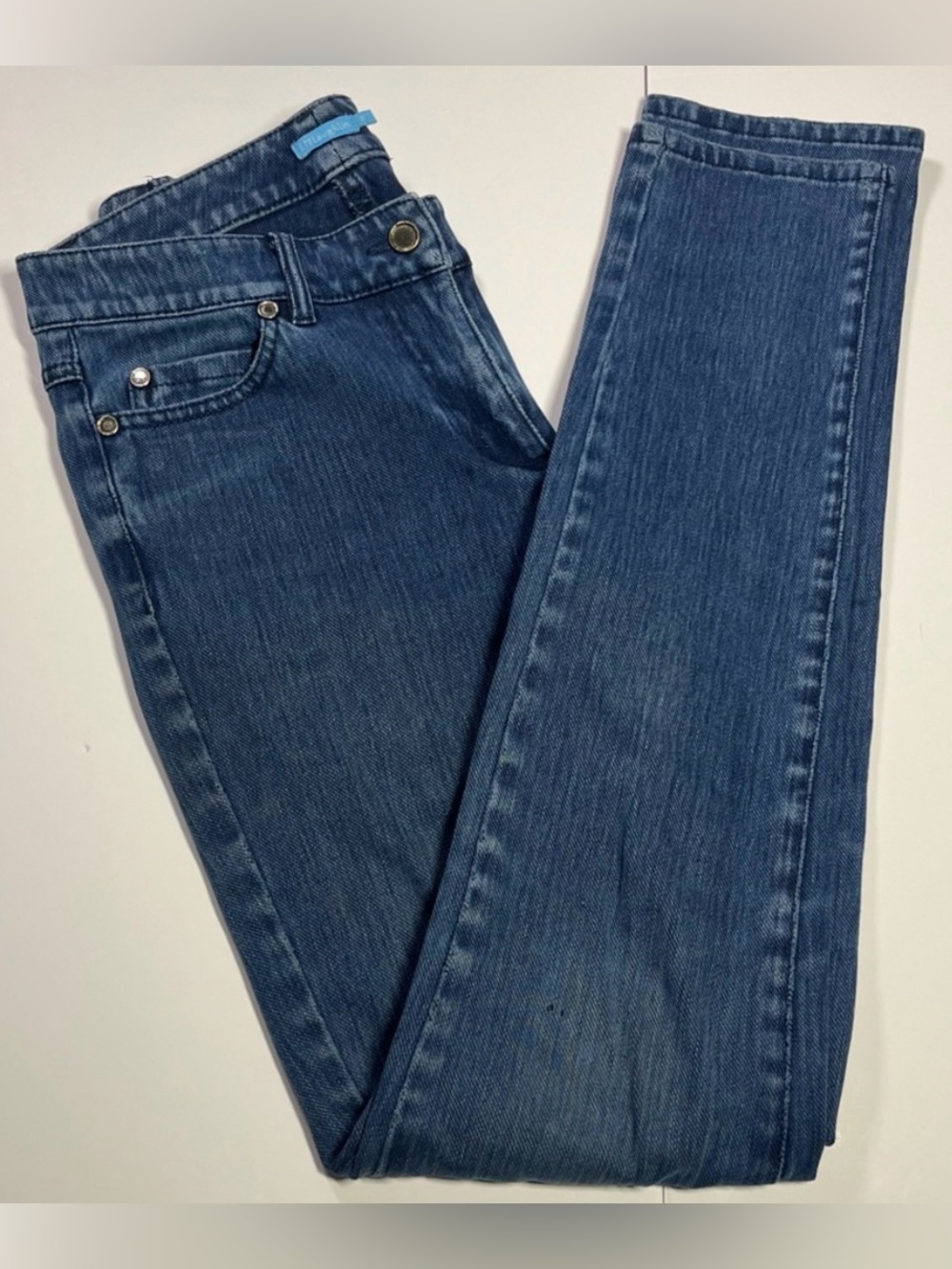 J.McLaughlin Women 0 Blue Wash Slim Straight Skinny Jeans Cotton Stretch Denim